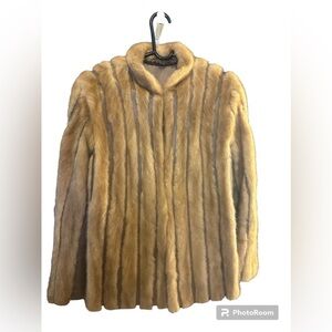 7. Vintage Pastel Mink Fur Jacket with Leather Inserts, Huntington Furs, 1960s